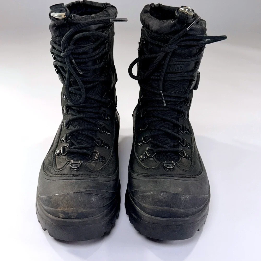 Sorel Conquest Winter Boots Mens 8 Black‎ Waterproof Insulated Rugged Gorpcore